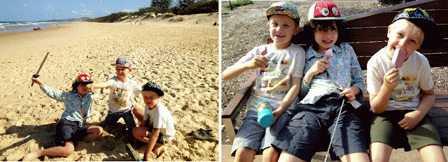 Ice cream eating by the sea