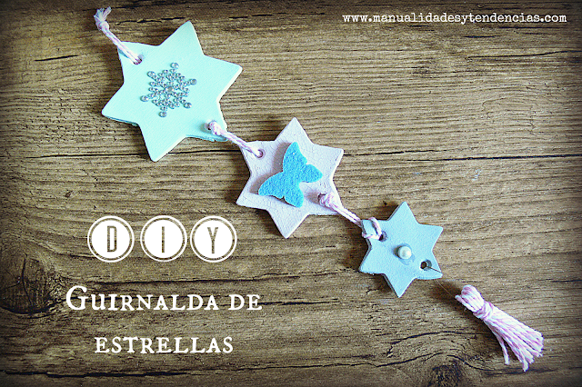 Diy guirnalda de Navidad con estrellas color pastel