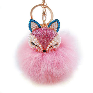 Plush Cute Pearl Rhinestone Fur for girls 