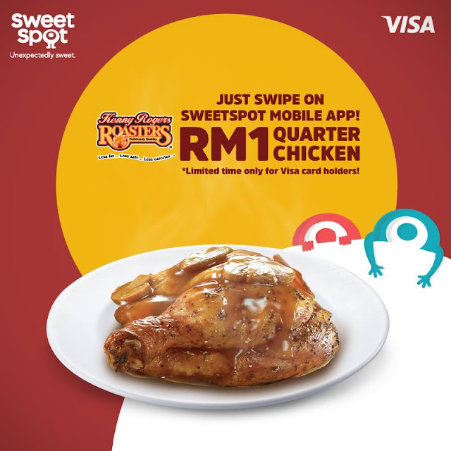 Kenny Rogers ROASTERS Quarter Chicken RM1 di SweetSpot App