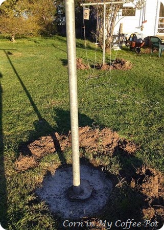 reset clothes line poles