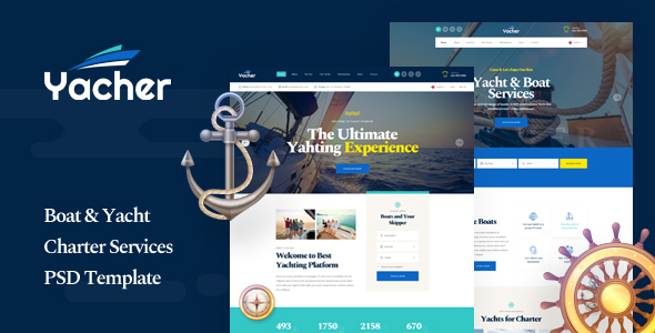 Boat & Yacht Charter Services PSD Template 