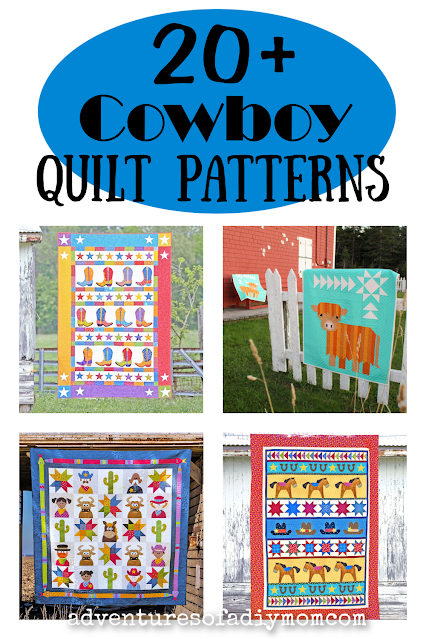 collage of cowboy quilt patterns