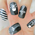 Black and White Punk Nail Art Nail Wrap YM1007