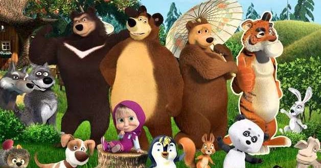 Halaman Mewarnai Masha And The Bear