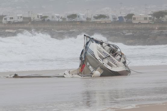 sailboat runs aground