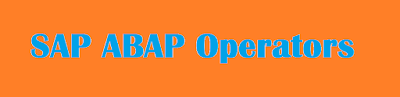sap abap operators