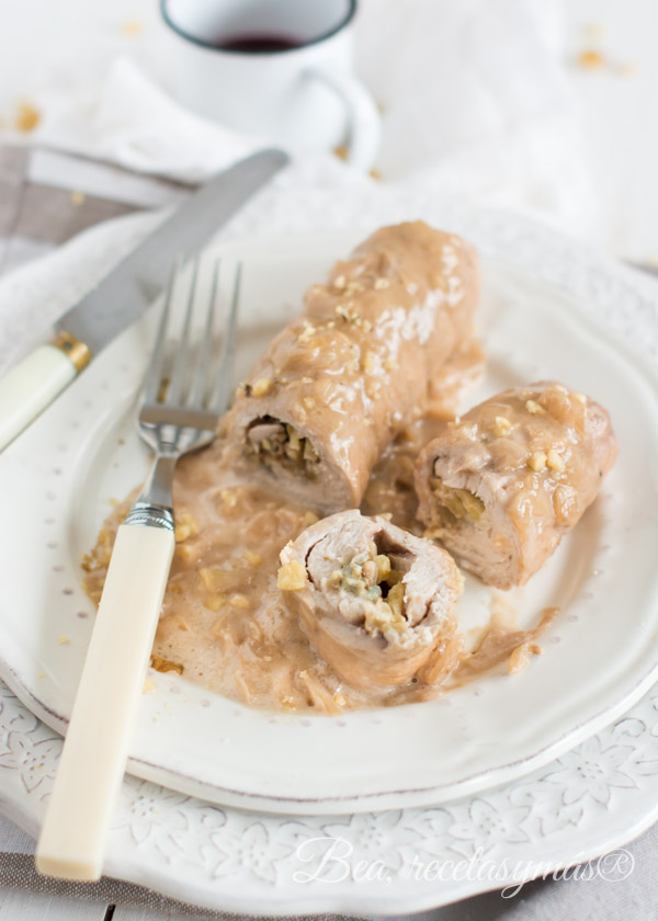 Pechugas rellenas con salsa de sidra