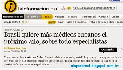 Brasil quer mais médicos cubanos no próximo ano,principalmente especialistas
