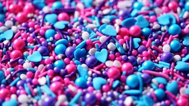 Confetti, Hearts, Colorful, Sweets
