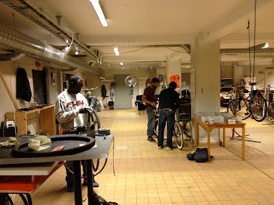 bike repair space in Dockan, Malmo