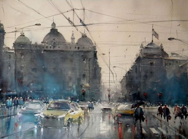 Dusan Djukaric amazing  watercolor painting