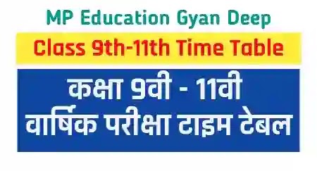 MP Board 9th – 11th Annual Exam Time Table - MP बोर्ड 9वीं एवं 11वीं कक्षा वार्षिक परीक्षा 2025 समय सारणी यहाँ देखिये 