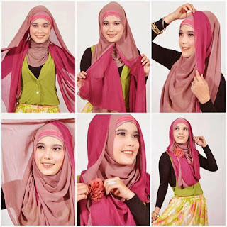 Cara memakai hijab pashmina 5