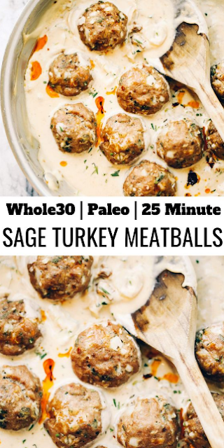 Turkey Sausage Meatballs In Sage Cream Sauce