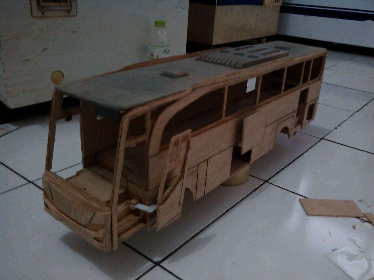  cara  membuat miniatur bus SMPN 12 kota tangerang