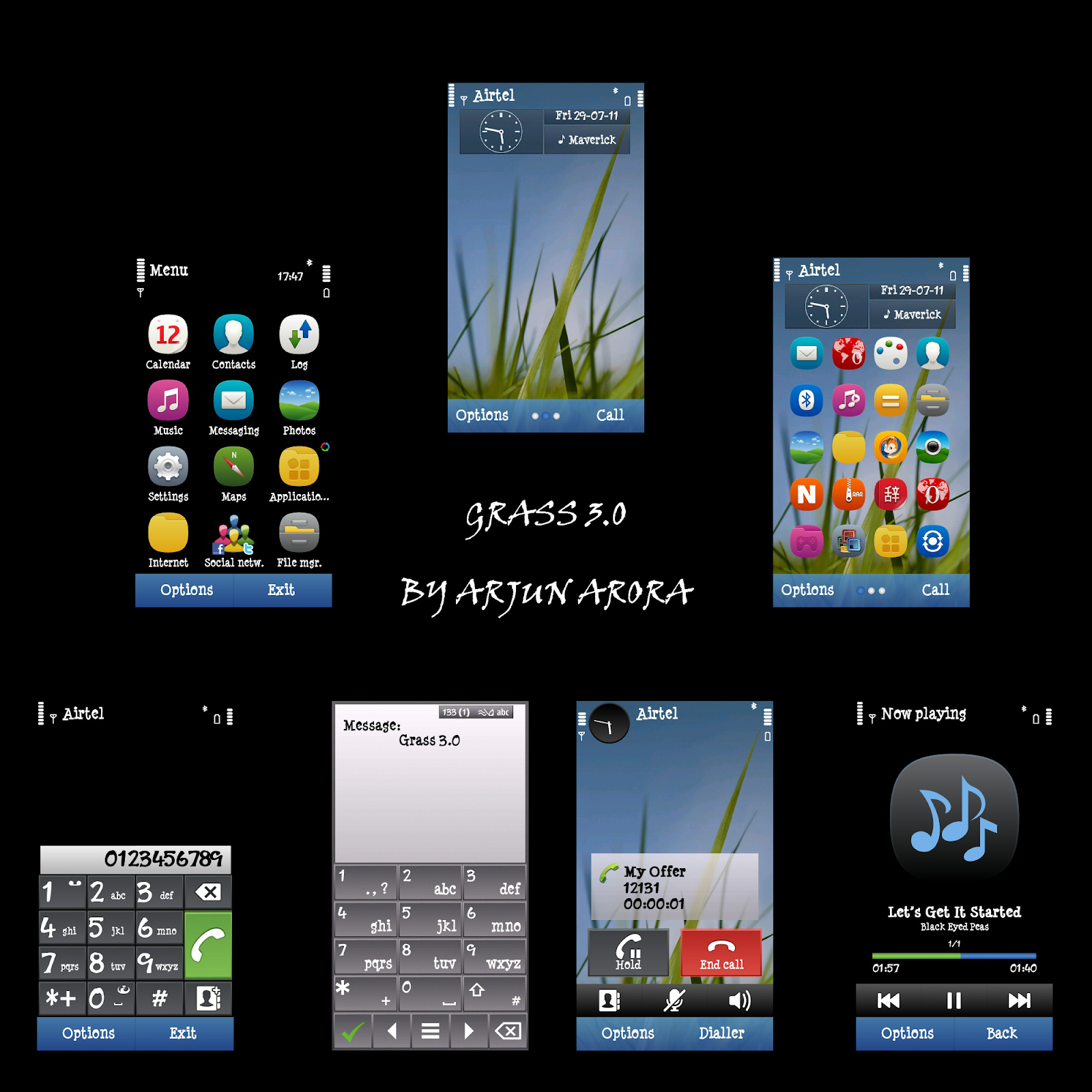 Symbian^3 theme #374 - Grass [Anna Icons] By Arjun Arora