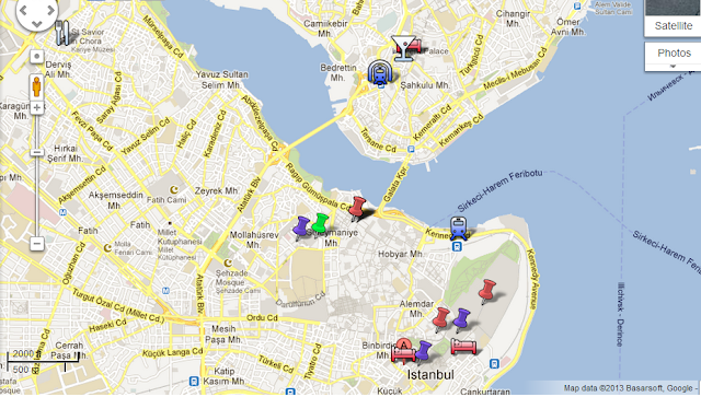 Map for mini guide to Istanbul