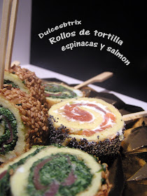 Dulcesbtrix-Rollo de tortilla con salmón y espinacas