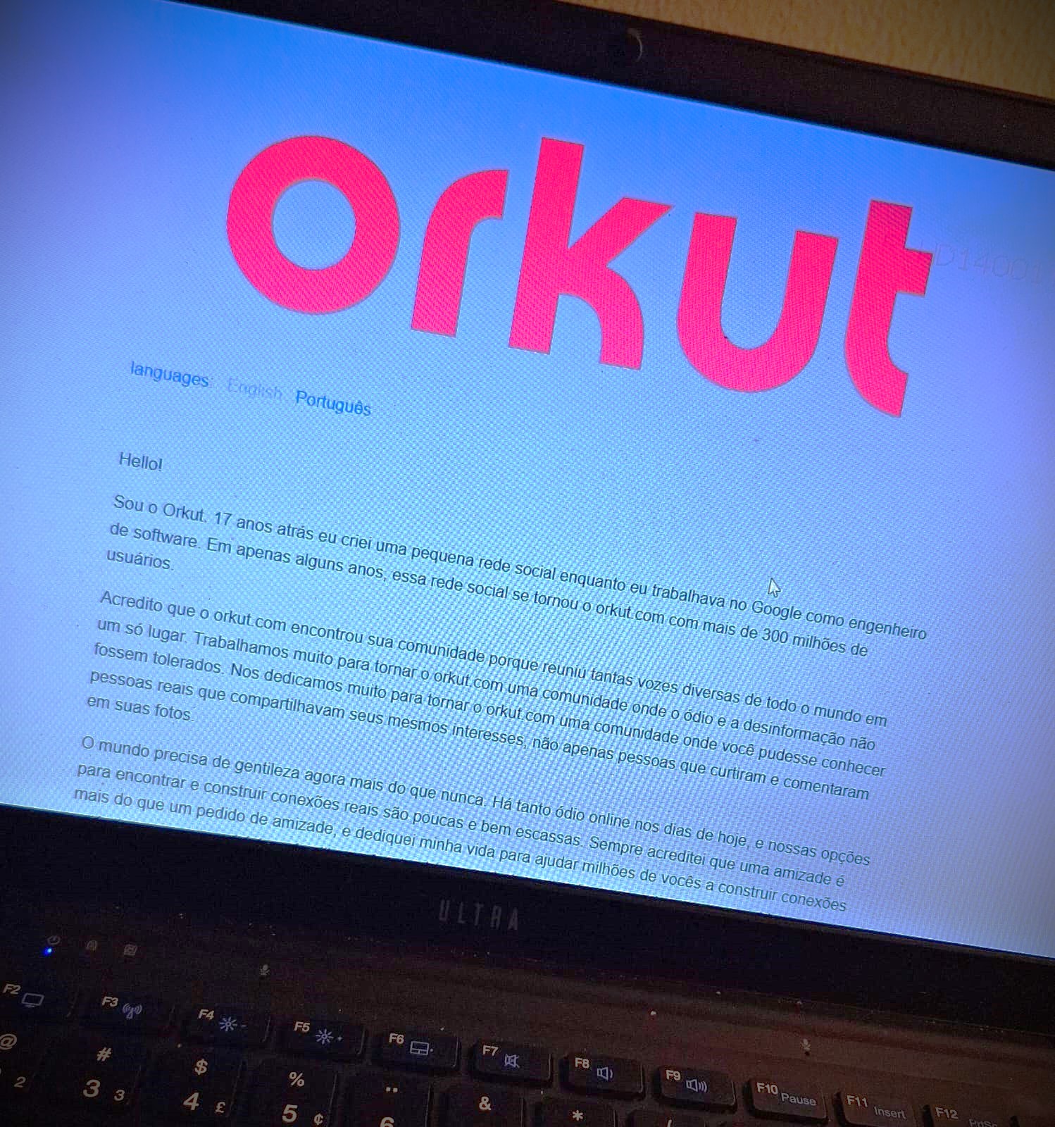 orkut quando foi criado, foi desativado em 2014, ano de lançamento 2004,