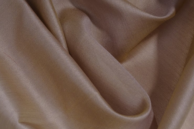 Tan Brown Cotton Silk Fabric