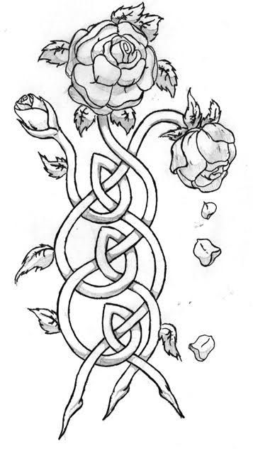 Roses-Bounded-with-Celtic-Knots-Tattoo-design