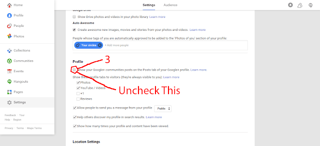 Hide Community Posts From Your Google Plus Profile