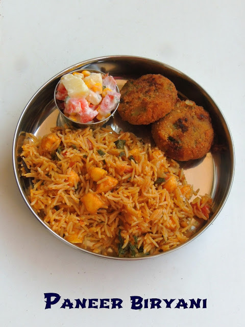 Paneer Biryani, Easy Paneer Biryani