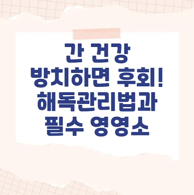 해독 관리법과 필수 영양소 관련 텍스트