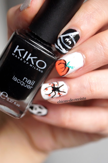 nail art halloween citrouille