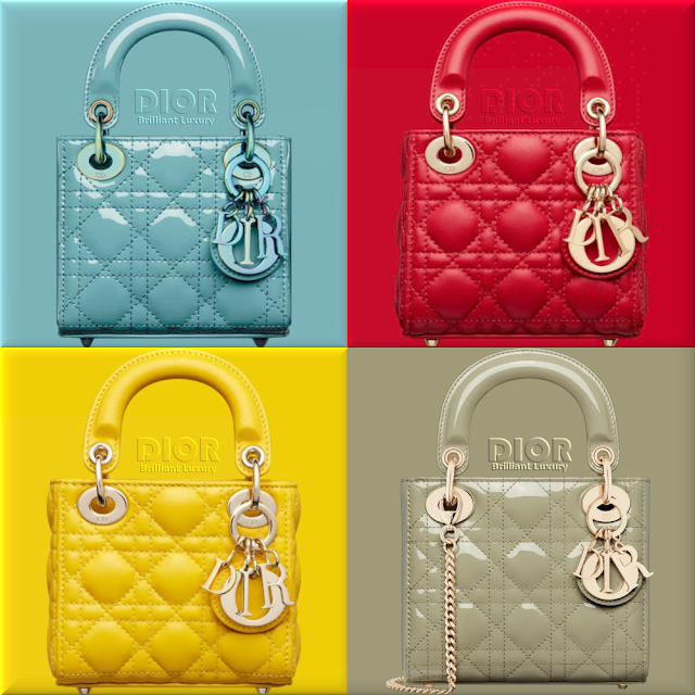 ♦Lady Dior Color Splash 2022 #dior #bags #blue #red #yellow #green #brilliantluxury