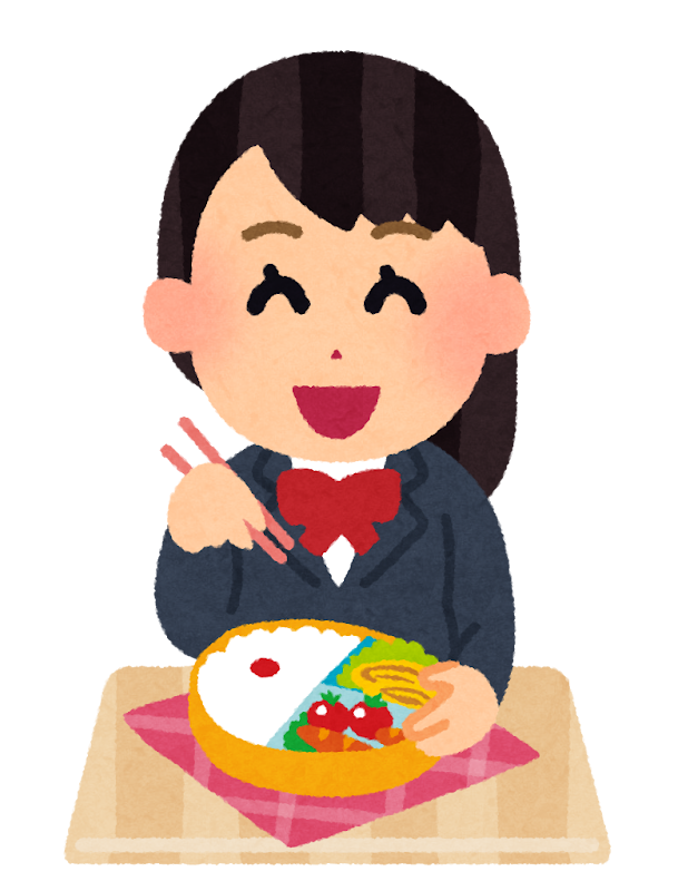 お弁当を食べる女子学生のイラスト かわいいフリー素材集 いらすとや