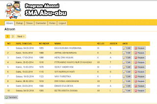 Gratis absensi kehadiran siswa berbasis web dengan php