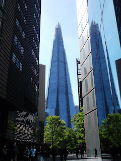 Street level view of The Shard