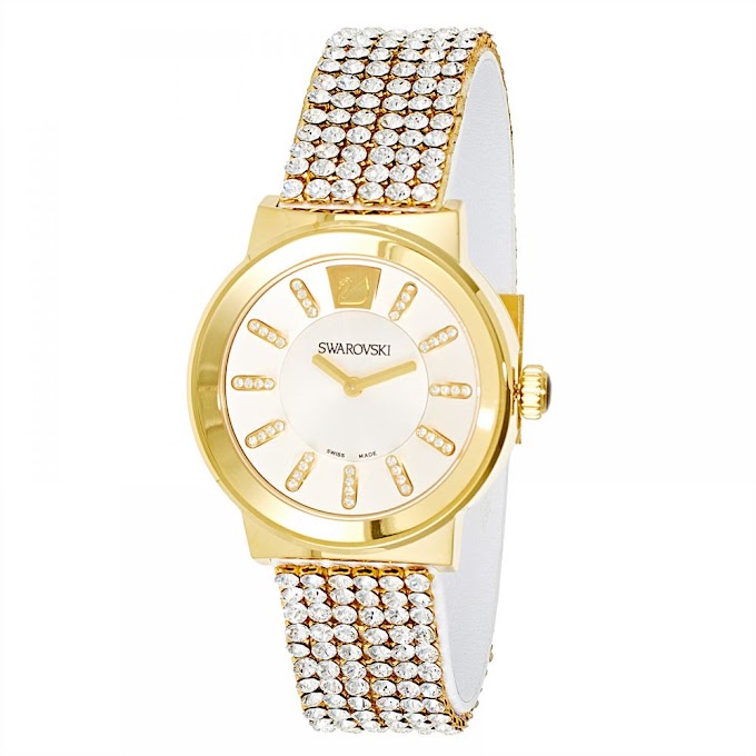 Swarovski Women's Silver Dial Leather Band Watch - 1000670