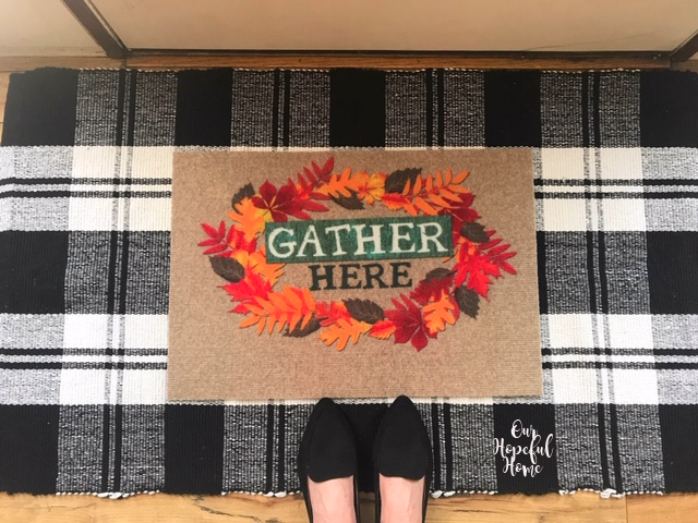 Gather Here door mat buffalo check throw rug