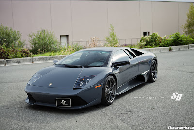 Grigio Telesto Lamborghini Murciélago LP640-4 on PUR Wheels front side details