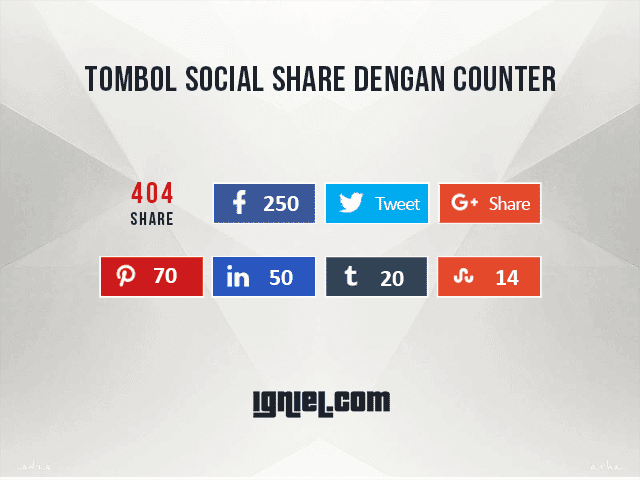 Tombol Share Media Sosial Dengan Counter