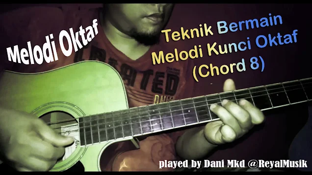 belajar melodi gitar teknik octave playing (chord 8)