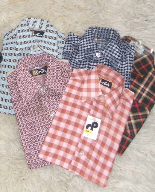 vintage children shirts 1970 70s 1960 60s plaid check 