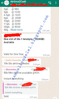 Screenshot of messages in WhatsApp group