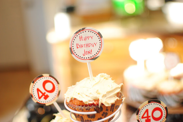 cupcake ideas for 40th birthday. and I made cupcake toppers