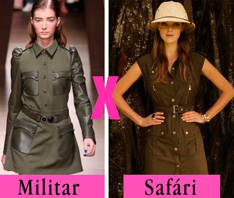 Diferença looks militar e Safári