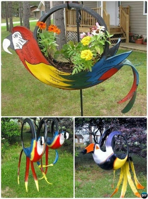 Arte Com Pneus para Jardim