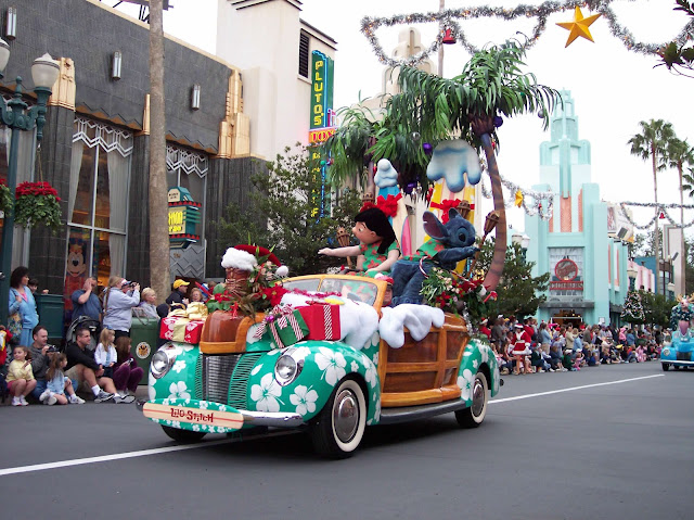 Lilo and Stitch Christmas Parade Float Stars and Motor Cars Disney's Hollywood Studios