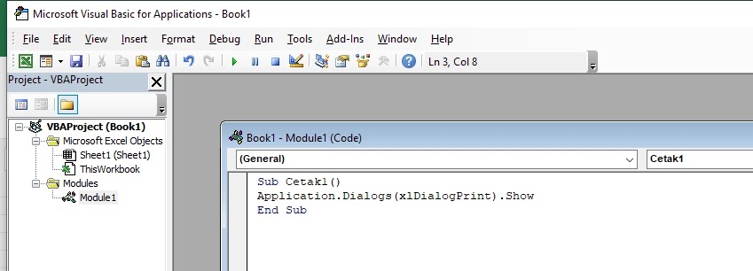 Belajar VBA Excel : Membuat Tombol Print Dan Print Preview