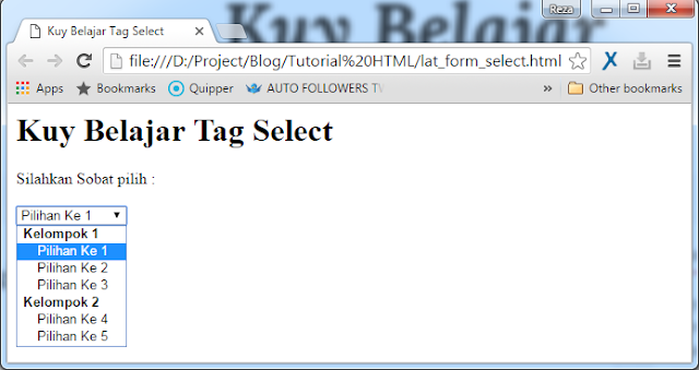 Kuy Belajar - Fungsi Combo box (Tag Select) Beserta Cara Penggunaannya