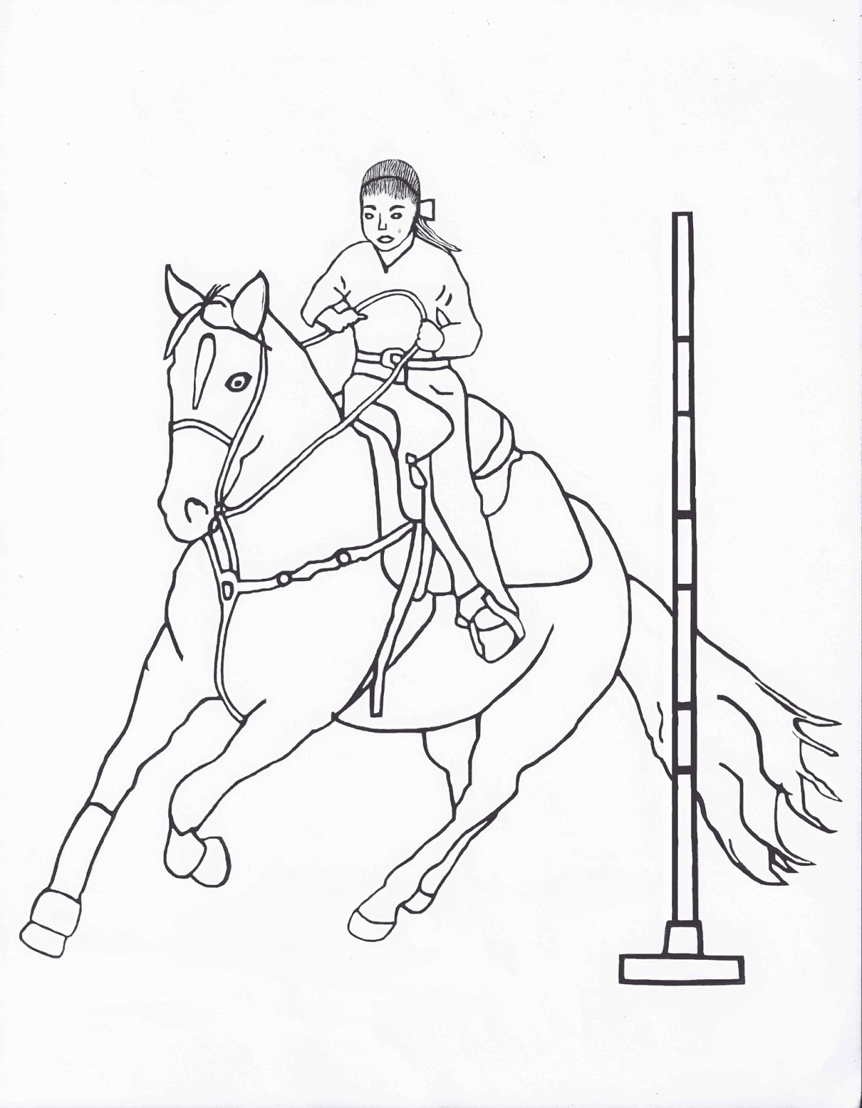 RODEO COLORING PAGES: Pole Bending Color Page by Dancing ...