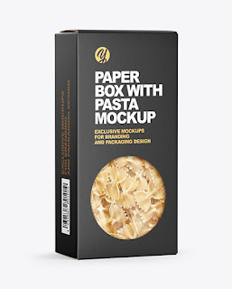 Paper Box with Farfalle Pasta Mockup