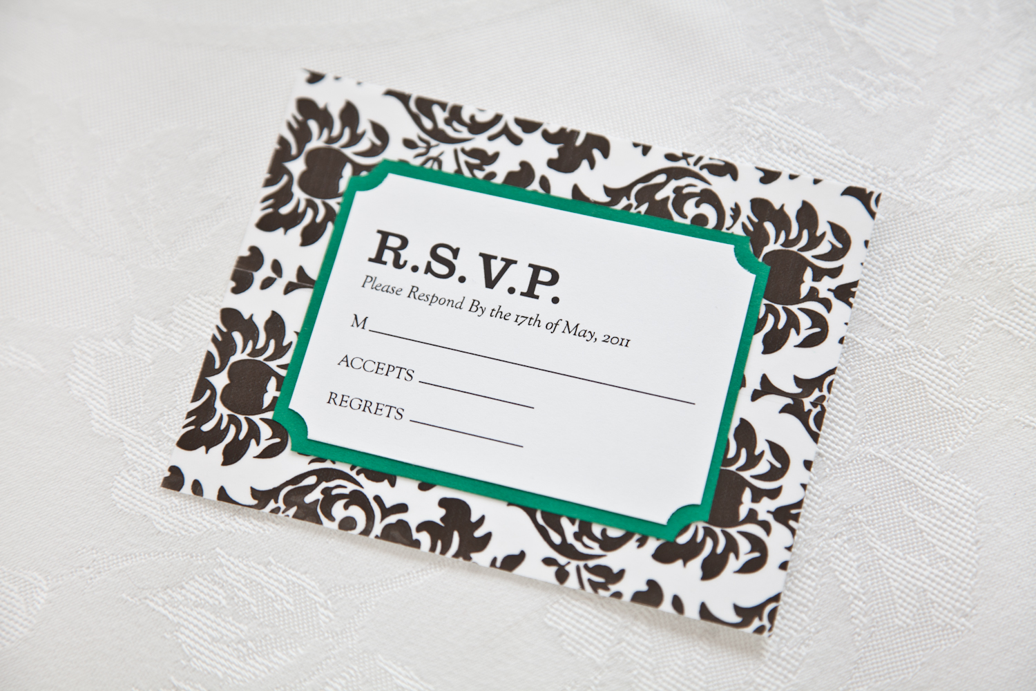 formal damask wedding invitations